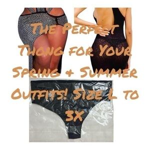 Sexy Seamless Black Thong Large